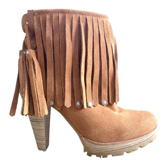 Zara Fringed booties with platform lug soles size 40 - Picture 2 of 15